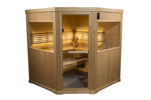 Finnleo Hallmark Series plug-and-play sauna 6x6 corner