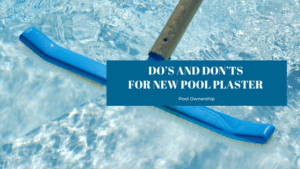Brushing a newly plastered swimming pool to properly care for it